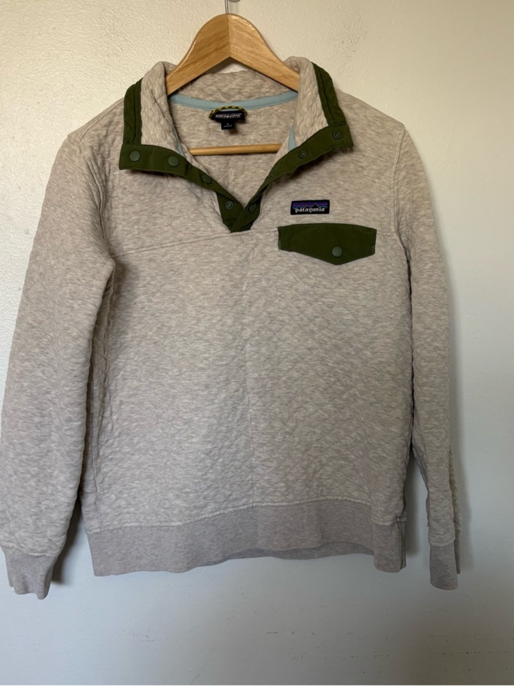 Patagonia Women's Organic Cotton Quilt‎ Snap-T Pullover Sweatshirt Size Small